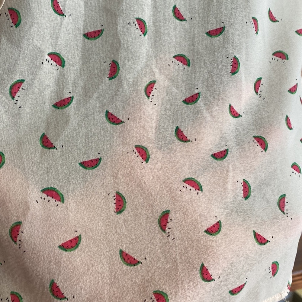 RW&CO Watermelon Print Ruffled Tank Top Blouse Shirt - Picture 2 of 8